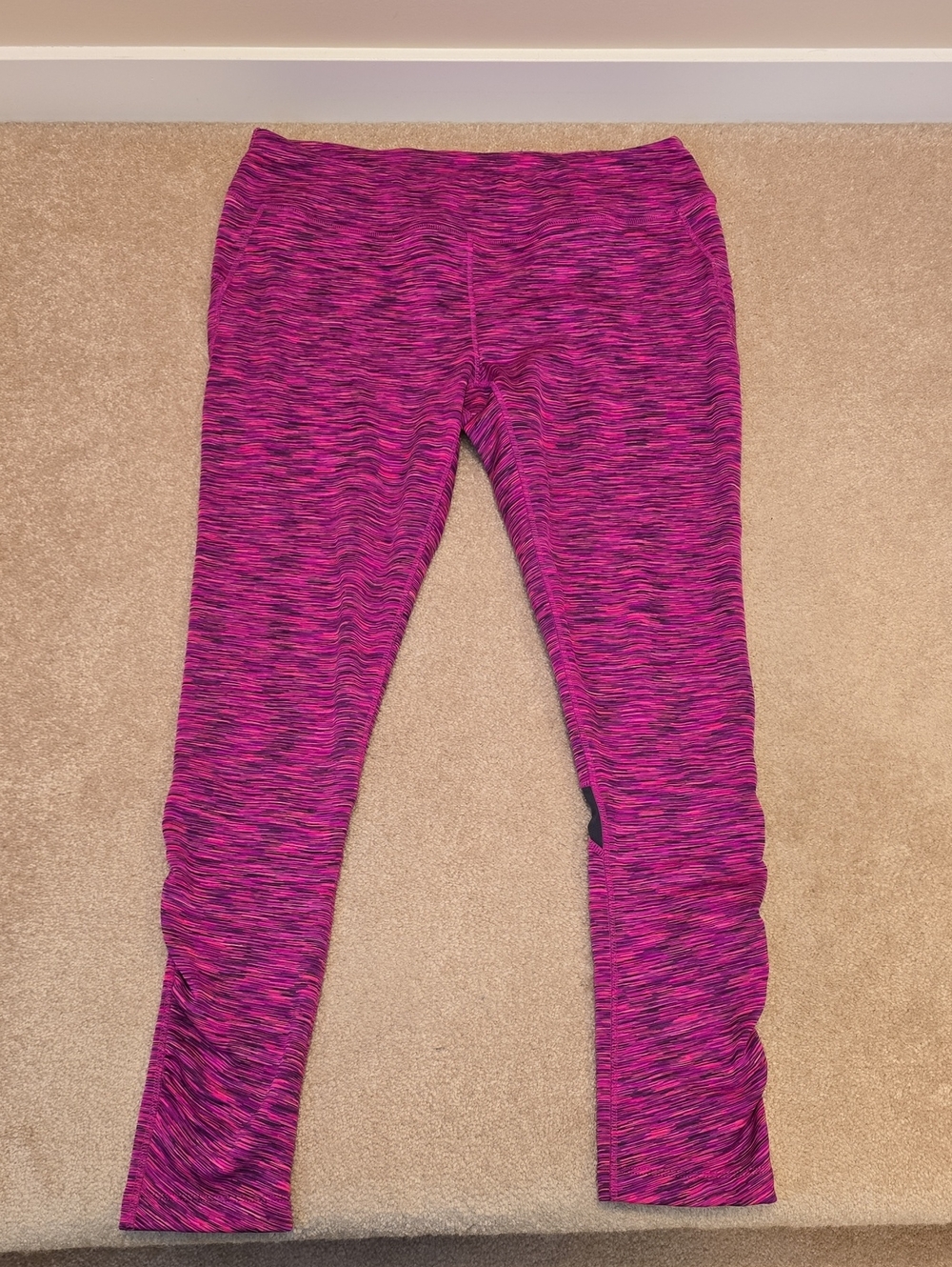 Mondetta Ladies Magenta Space-Dye Thermal Performance Leggings